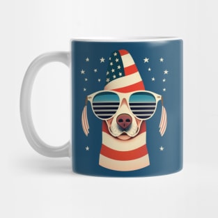 Dog With USA Flag Sunglasses Mug